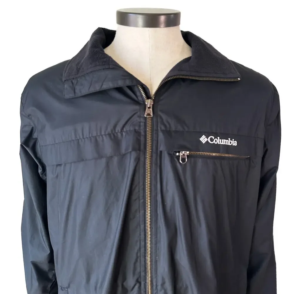 Columbia Omni-Shield Black Jacket Mens M Fleece Lined Windbreaker Gorpcore Zip